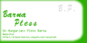 barna pless business card